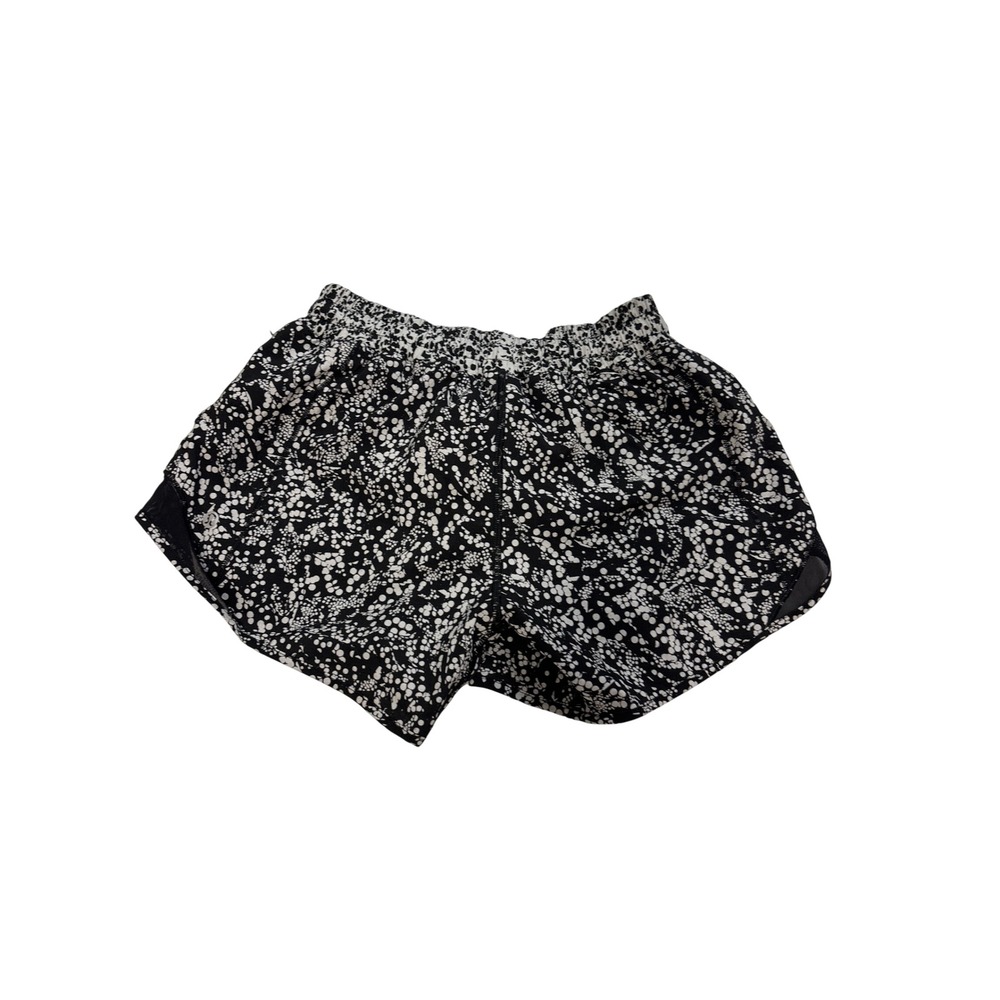 Lululemon Speed Up Low-Rise Lined Shorts 2.5 Black White Floral Print Size 4